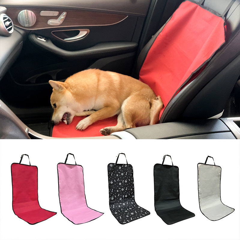 4 Pcs Black with Paw Waterproof Pet Car Seat Cover - Scratch-Resistant Oxford Cloth for Dogs and Cats (106 x 49 cm)