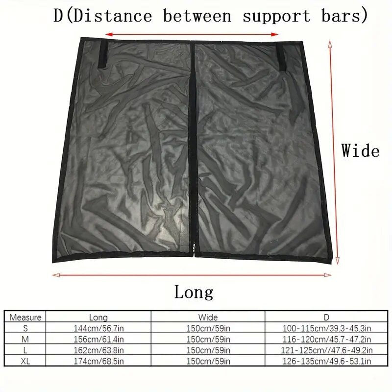 Size S Black Magnetic Car Window Sun Shade Screens & SUV Tailgate Mosquito Net Set - Breathable Bug Protection