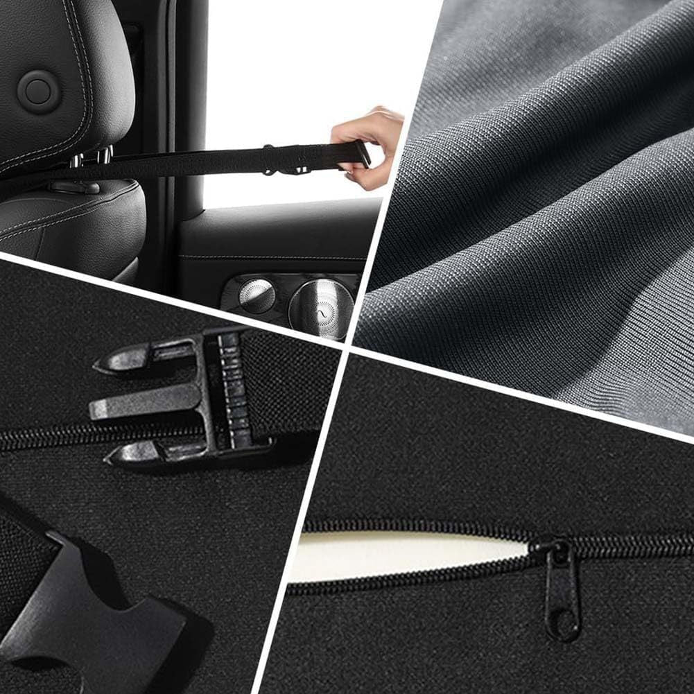 Black Ergonomic Memory Foam Car Headrest & Lumbar Support Cushion Set - Driving Comfort Neck & Back Pillow