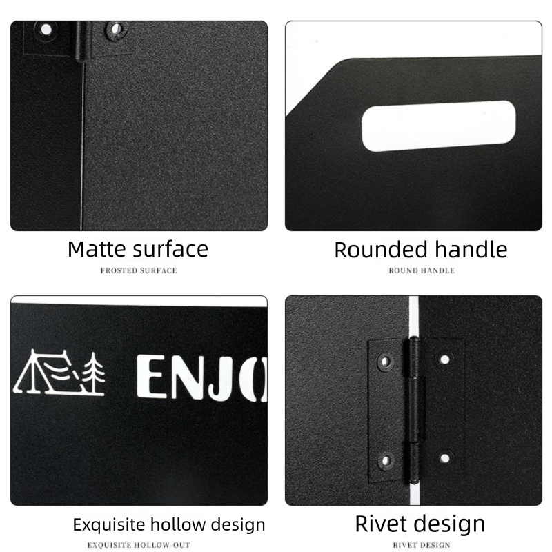 White Heavy-Duty 4-Fold Camping Stove Windshield Portable Steel Wind Deflector for Outdoor Cooking and Picnics with Storage Bag
