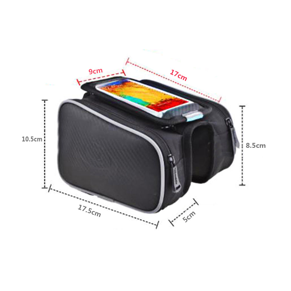 Bicycle Bike Cycling Front Top Tube Frame Pannier Double Bag Pouch Phone Holder