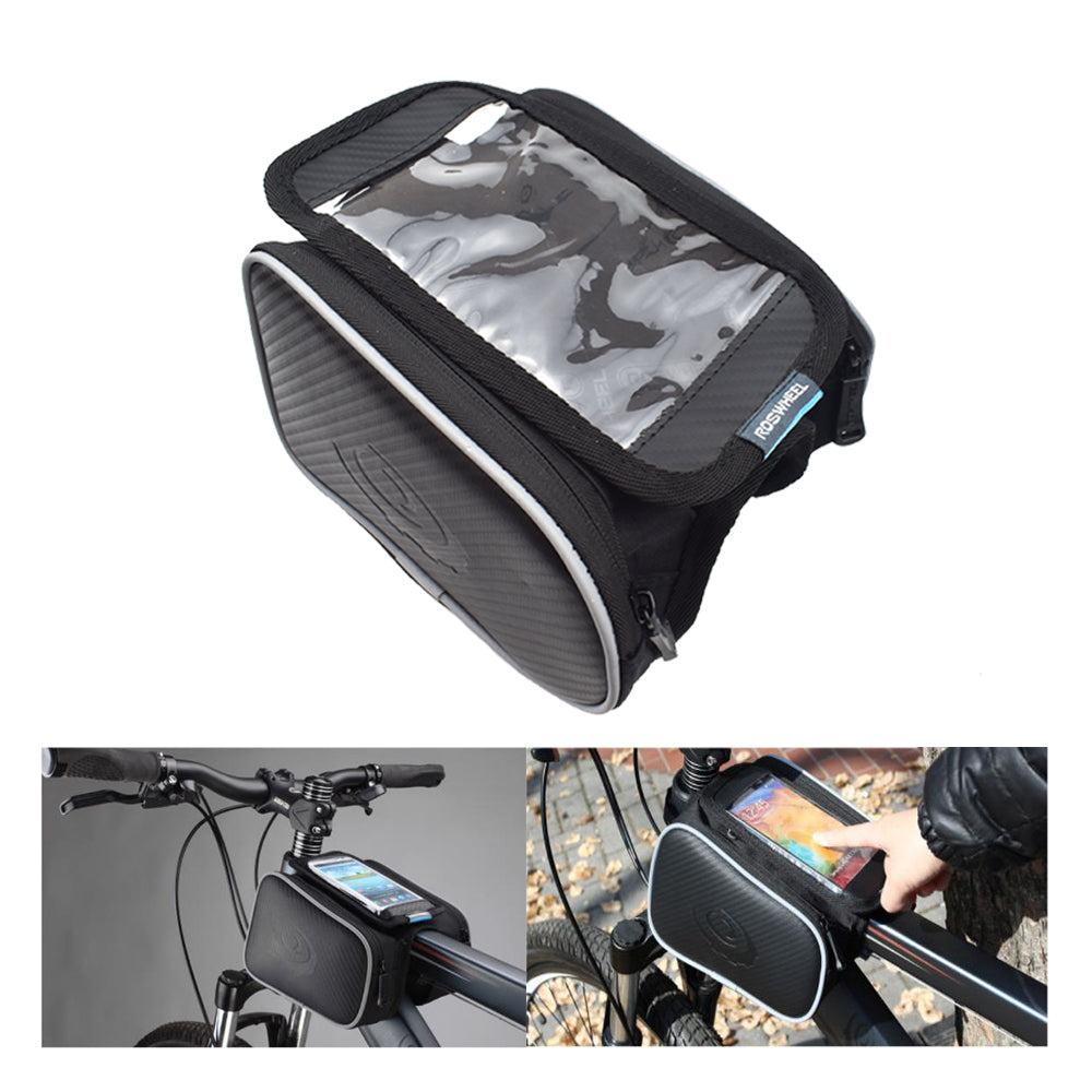 Bicycle Bike Cycling Front Top Tube Frame Pannier Double Bag Pouch Phone Holder