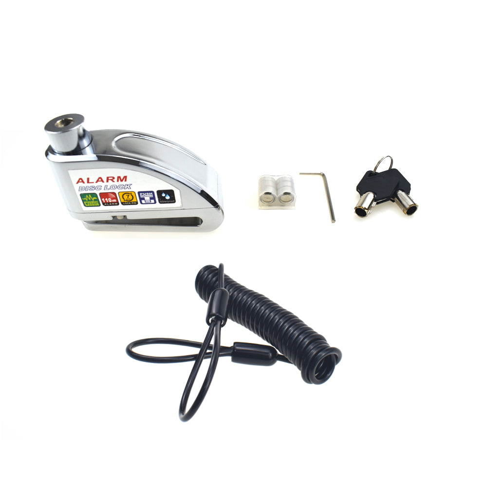 Zinc Alloy Security Alarm Disc Lock+Black Remind Cable Motorcycle For Honda