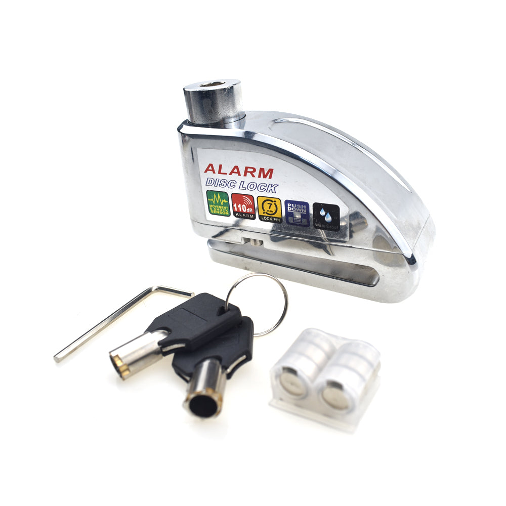 Zinc Alloy Security Alarm Disc Lock+Black Remind Cable Motorcycle For Honda