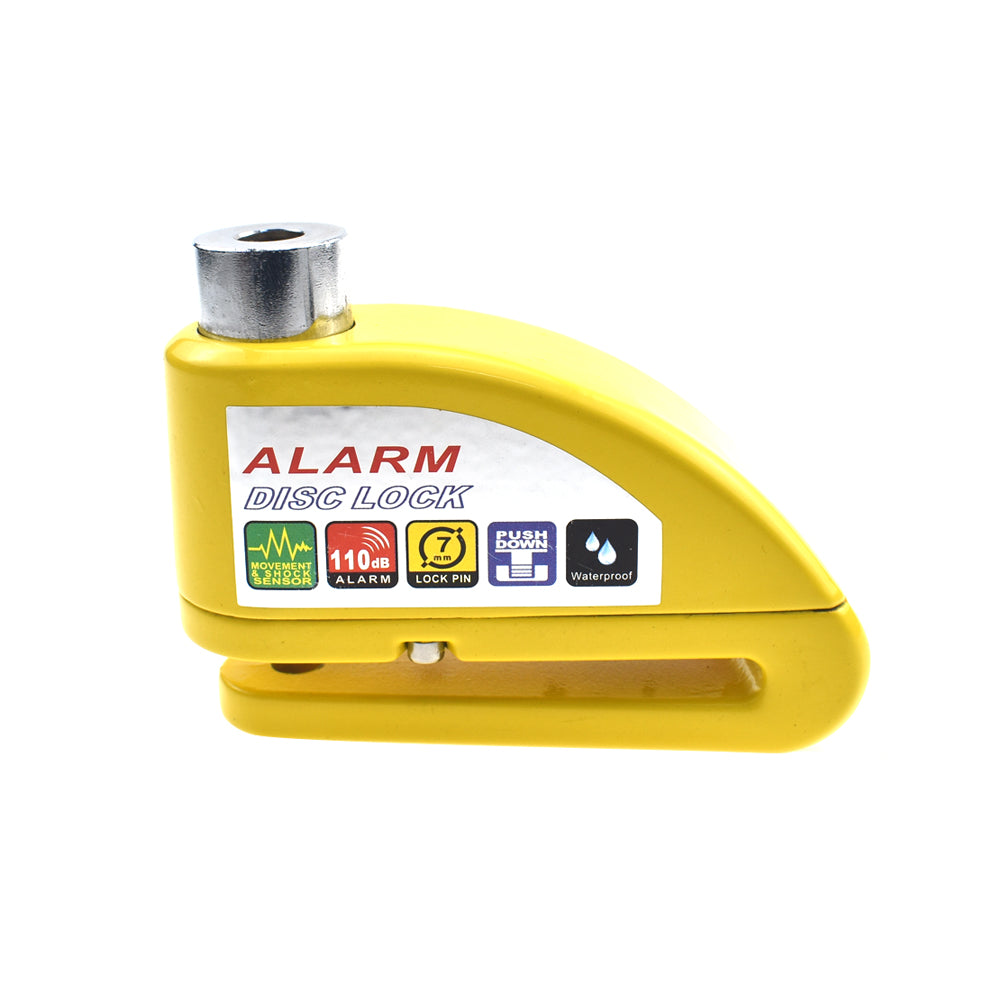 Yellow 110DB Alarm Disc Lock For Suzuki Yamaha Kawasaki KTM 50/70/110/125/150cc