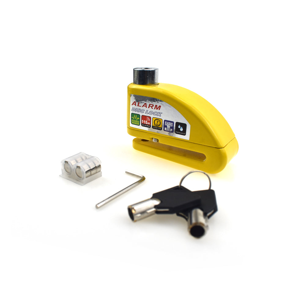 Yellow 110DB Alarm Disc Lock For Suzuki Yamaha Kawasaki KTM 50/70/110/125/150cc
