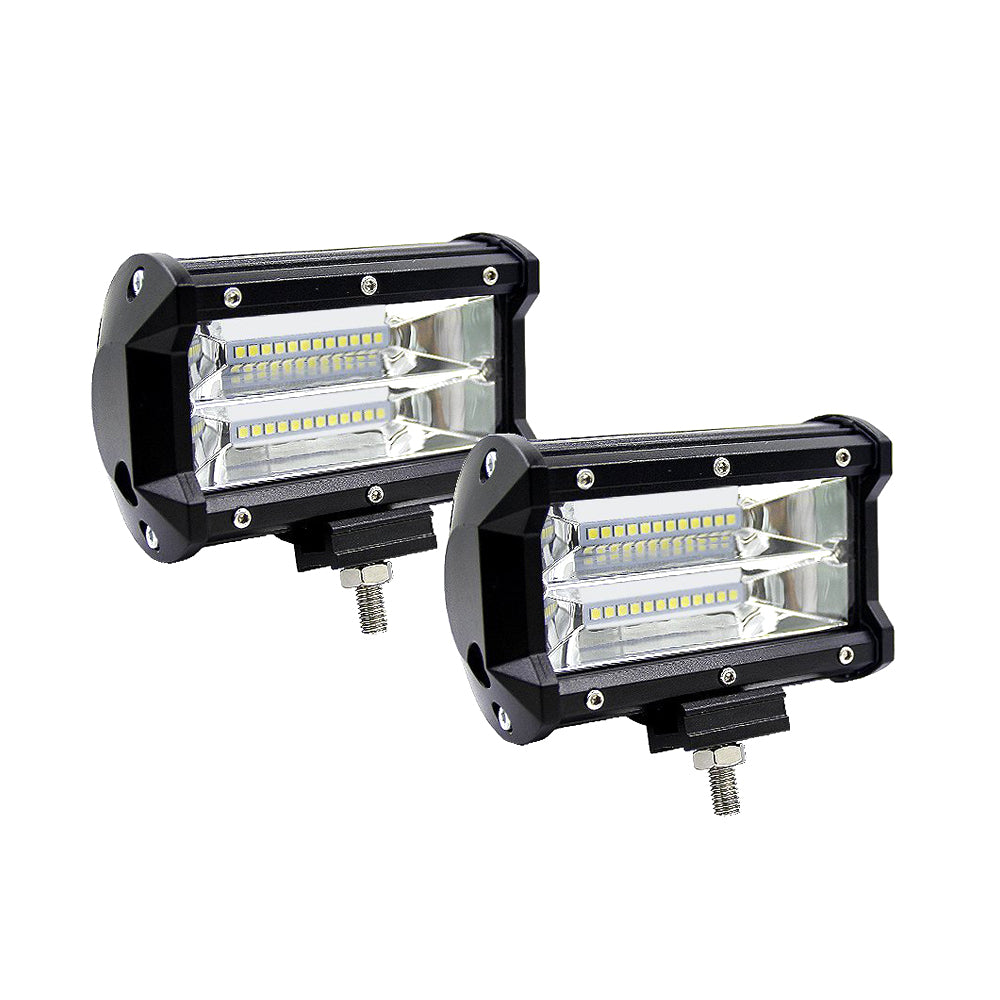 2x 5inch Flood LED Light Bar Offroad Boat Work Driving Fog Lamp Truck Scene 4x4