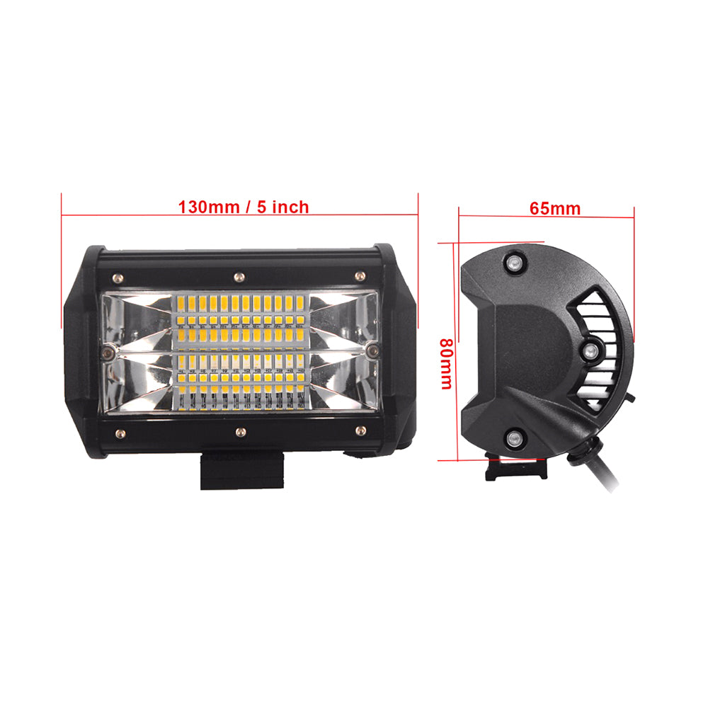 2x 5inch Flood LED Light Bar Offroad Boat Work Driving Fog Lamp Truck Scene 4x4