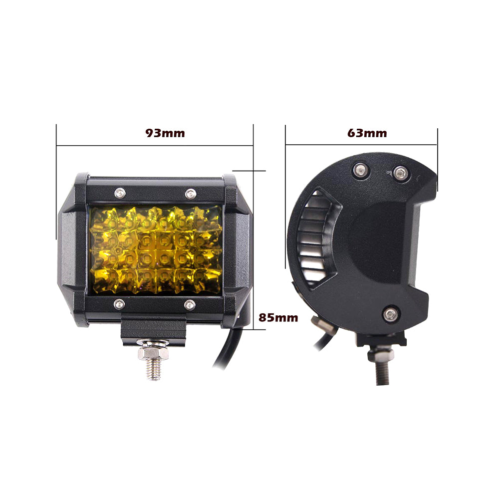 2x 4 inch Spot LED Work Light Bar Philips Quad Row 4WD Fog Amber Reverse Driving