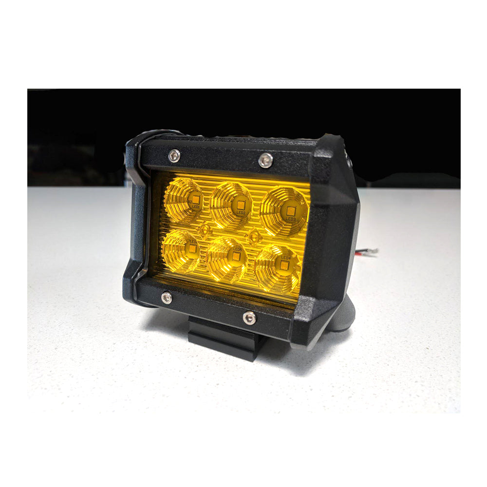 2x 4inch Flood LED Light Bar Offroad Boat Work Driving Fog Lamp Truck Yellow