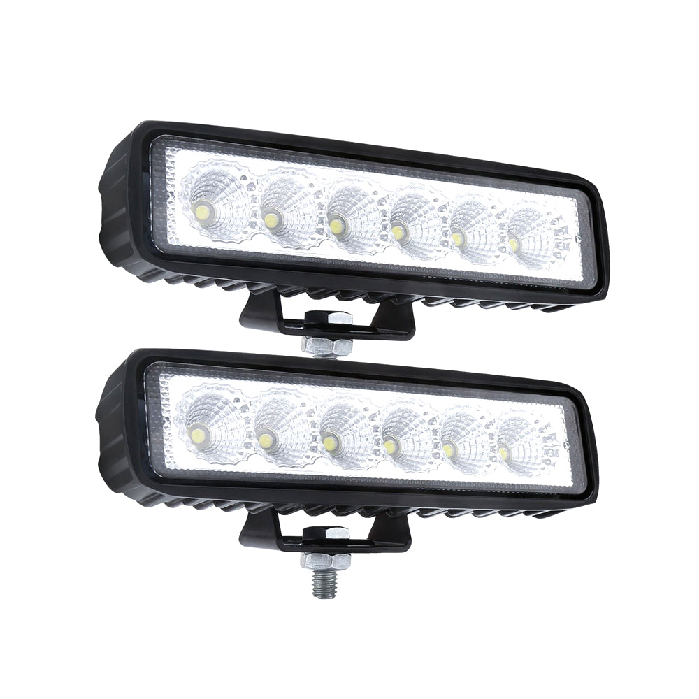 2 x 6 Inch 18W LED Work Light Bar Driving Lamp Flood Truck Offroad Mining UTE 4WD