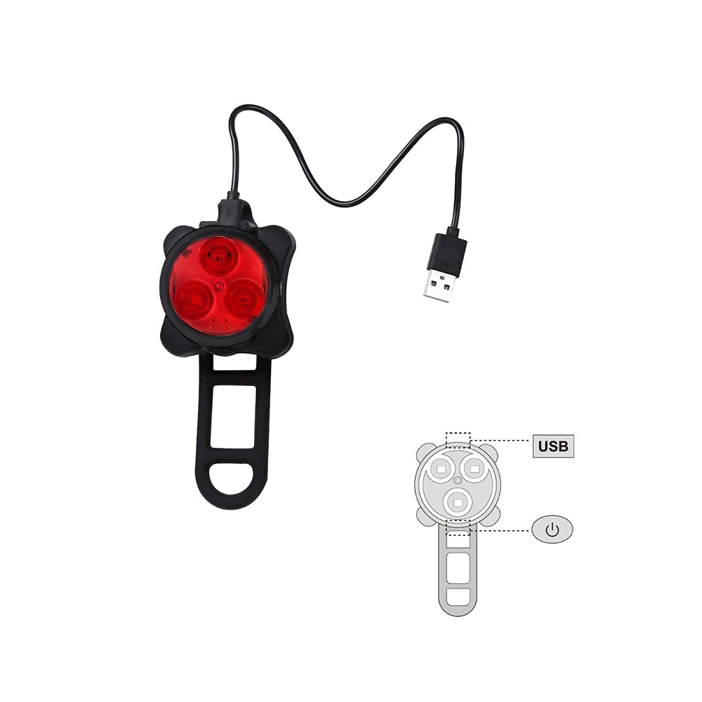 Waterproof Bicycle Bike Lights Front Rear Tail Light Lamp USB Rechargeable IPX4