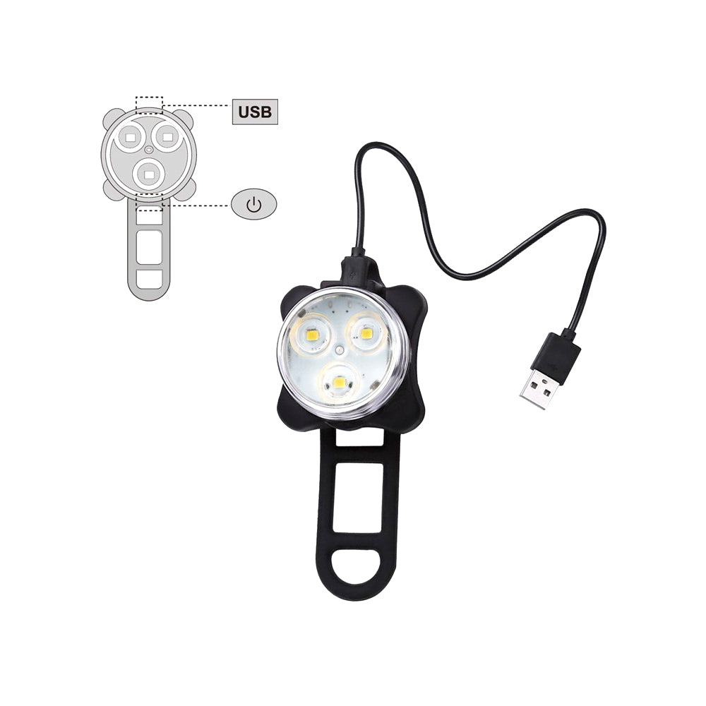 Waterproof Bicycle Bike Lights Front Rear Tail Light Lamp USB Rechargeable IPX4