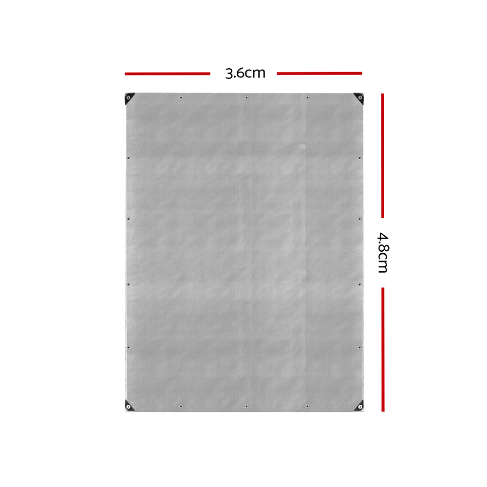 Instahut 3.6x4.8m Tarp Camping Tarps Poly Tarpaulin Heavy Duty Cover 180gsm Silver