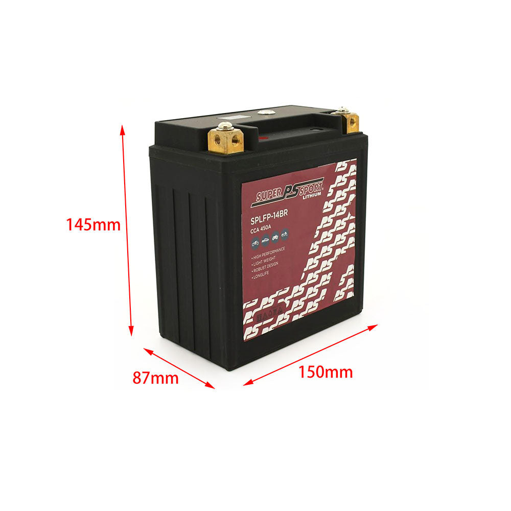 Power Sonic Super Sport Lithium Battery 12V Fit Honda VT1100C VTX1300C Shadow Kawasaki Suzuki Yamaha etc.