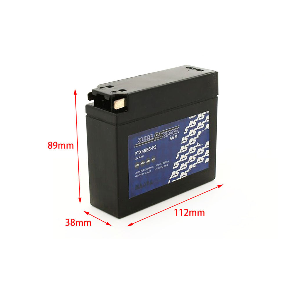 Power Sonic Super Sport AGM Battery 12V Fit Suzuki DR Z50 DR Z70 Yamaha SR400 TTR50E etc.