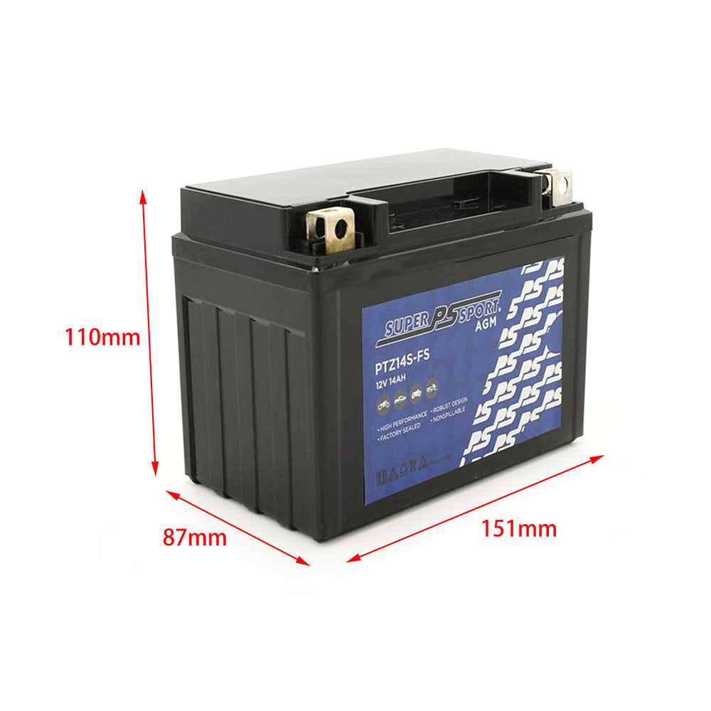 Power Sonic Super Sport AGM Battery 12V Fit Honda CMX1100A VT1300CR KTM Suzuki Yamaha BMW etc.