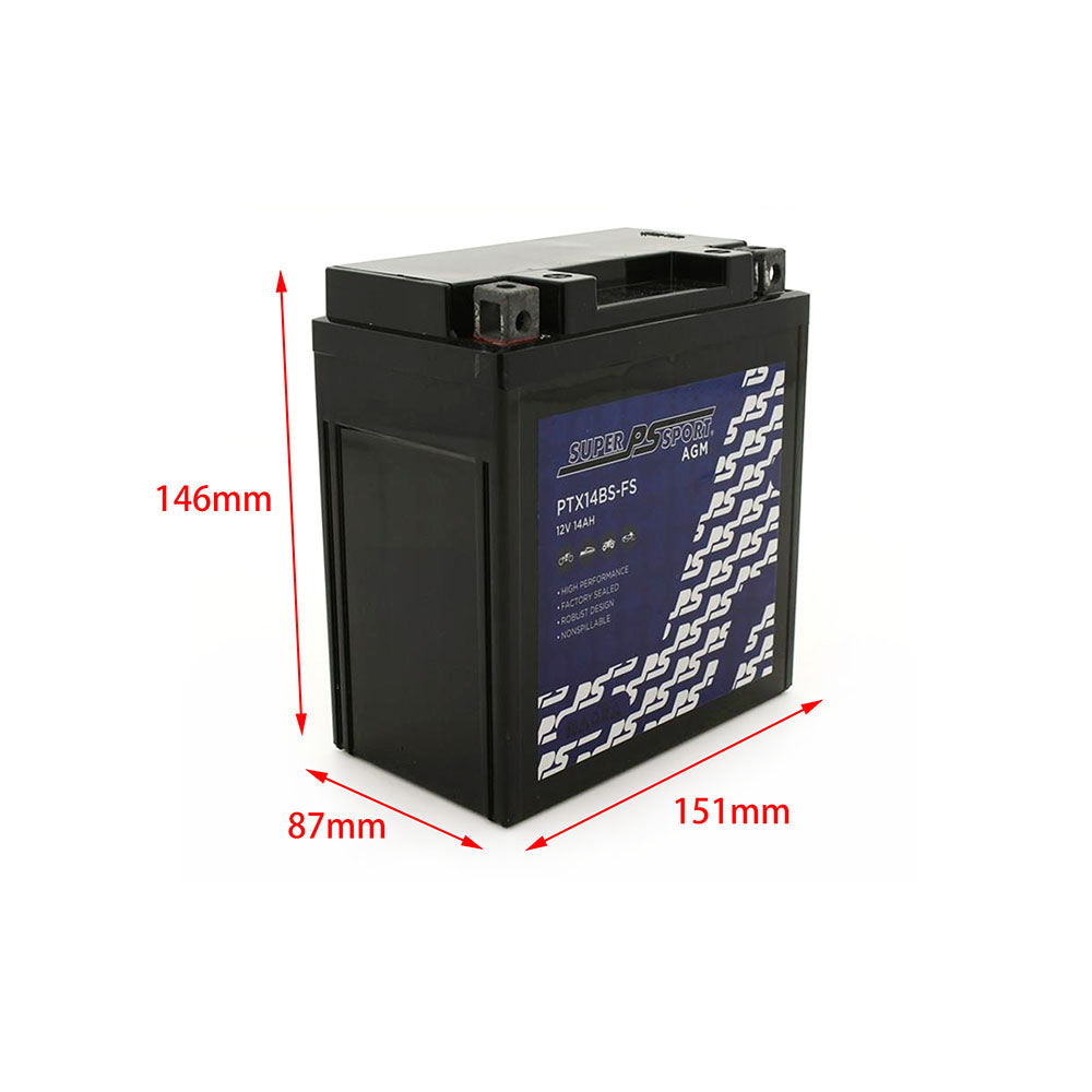 Power Sonic Super Sport AGM Battery 12V Fit BMW K1250GS Honda Kawasaki KTM Suzuki Yamaha etc.