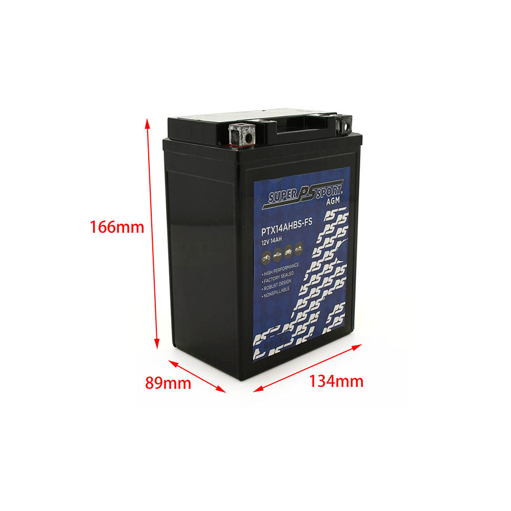 Power Sonic Super Sport AGM Battery 12V Fit Polaris Sportsman 450 HO Kawasaki Suzuki Yamaha etc.