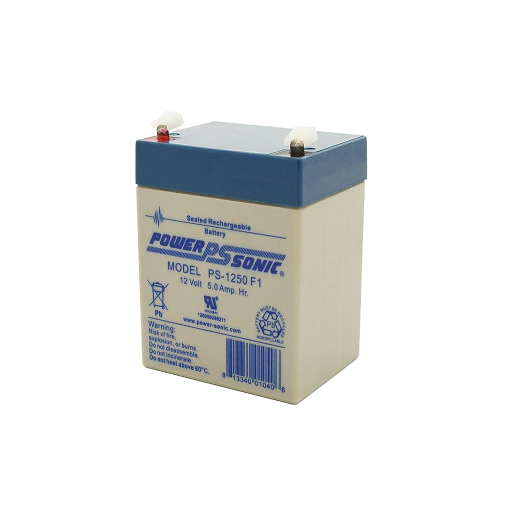Power Sonic PS-1250 12V 5.0Ah Rechargeable Sealed Lead Acid Battery F1 Terminal