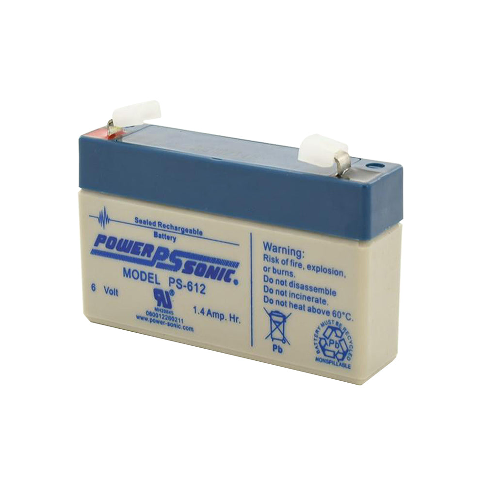Power Sonic 6V 1.4Ah PS-612 F1 Terminal Rechargeable Battery Sealed Lead Acid