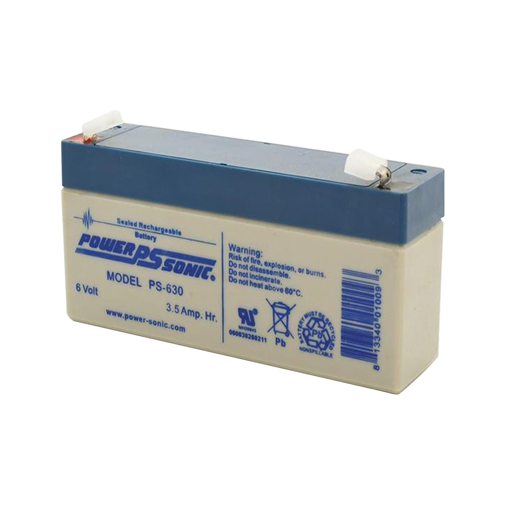 Power Sonic 6V 3.5Amp PS-630 Rechargeable F1 Terminal Lead Acid Battery