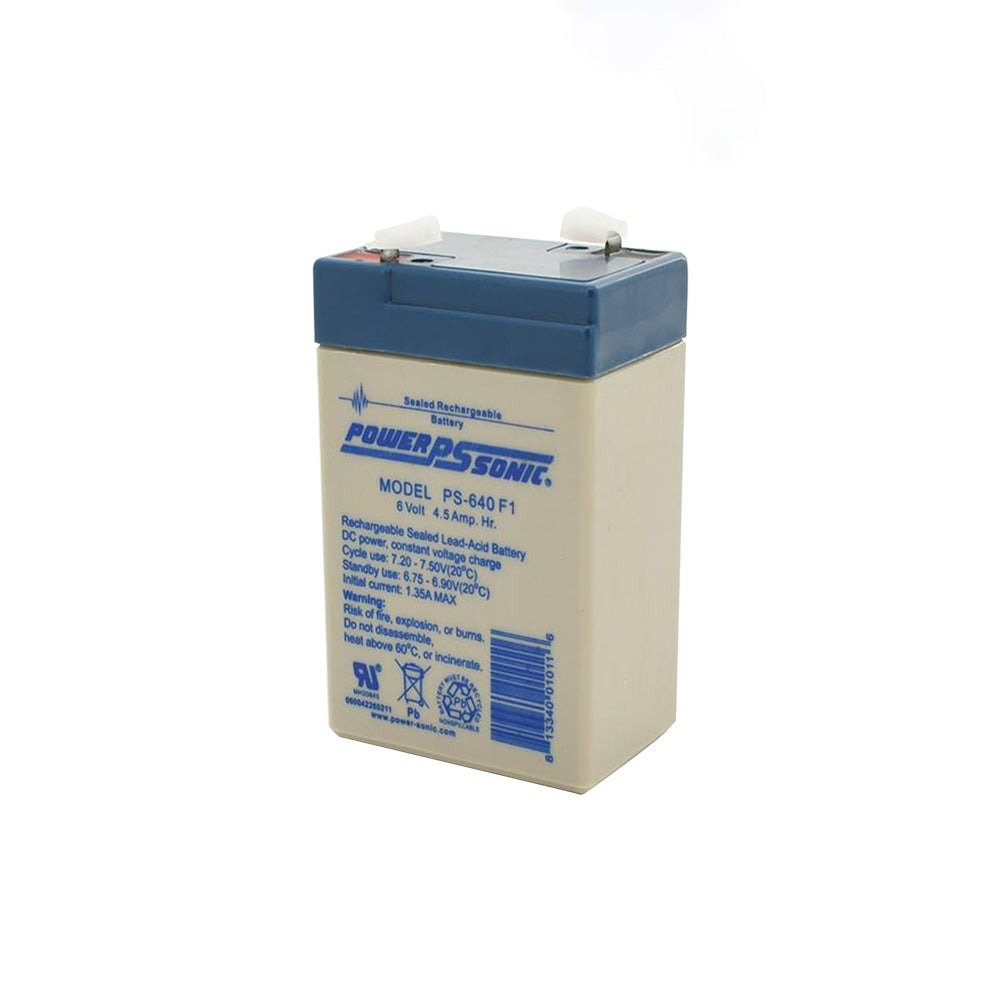 Power Sonic PS-640 6V 4.5Ah Rechargeable F1 Terminal Sealed Lead Acid Battery