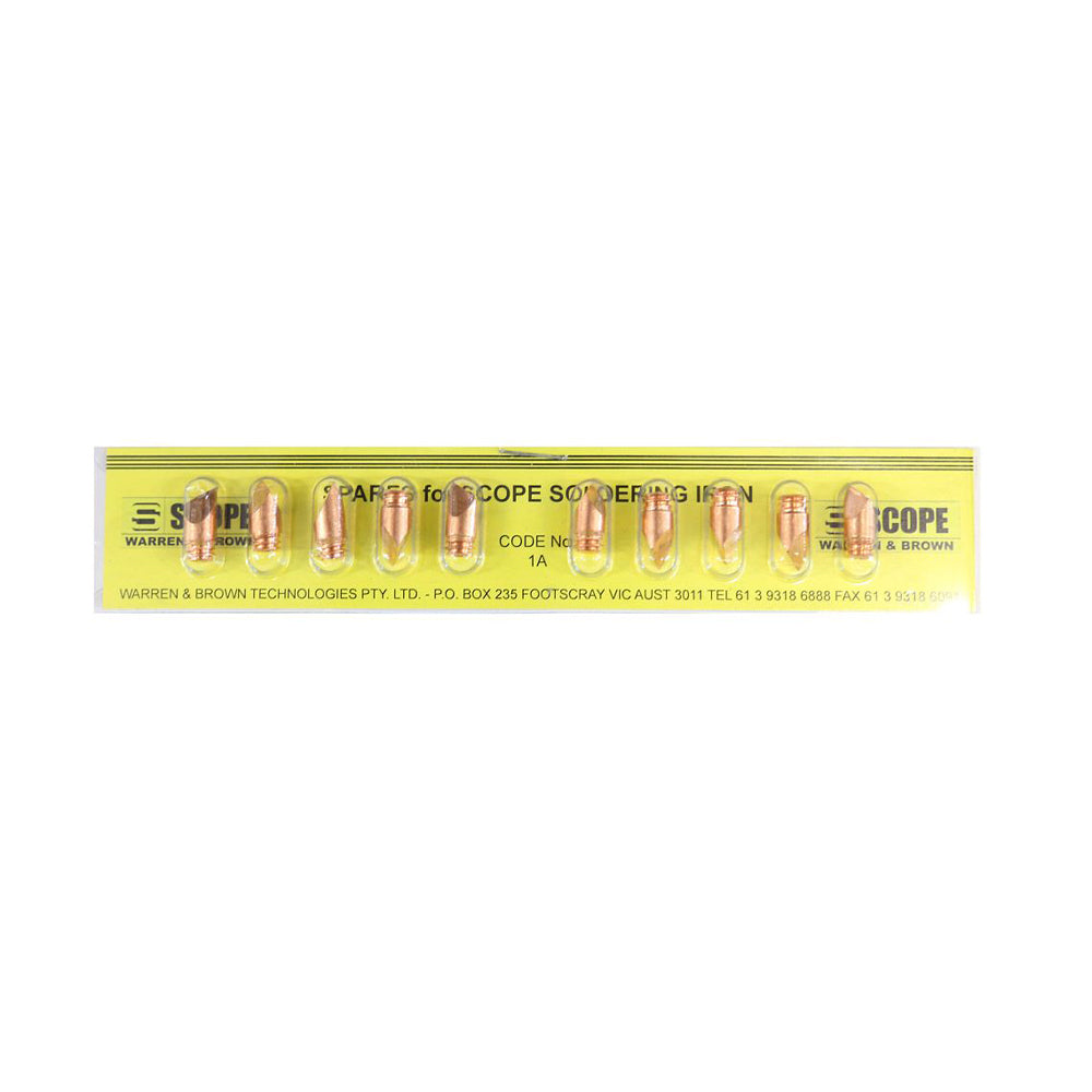 Warren & Brown Scope Superscope Copper Tips Double Flat 6.4mm Tips Pack Of 10