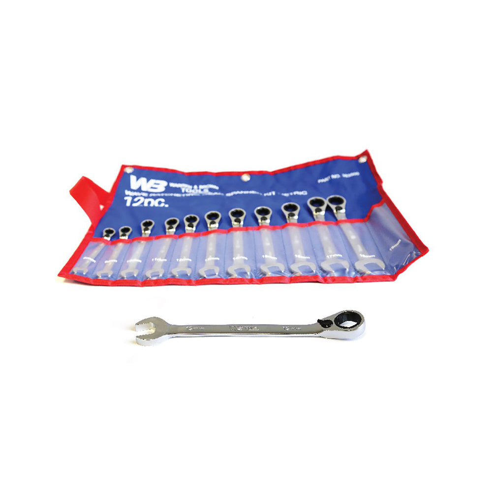 Warren & Brown 12pc Metric Wave Ratcheting Spanner Set