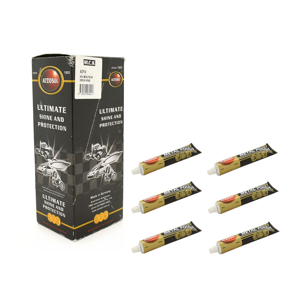 6Pcs/Pack Autosol Metal Polish 75ml Tube Clean & Polish Metal Made in Germany