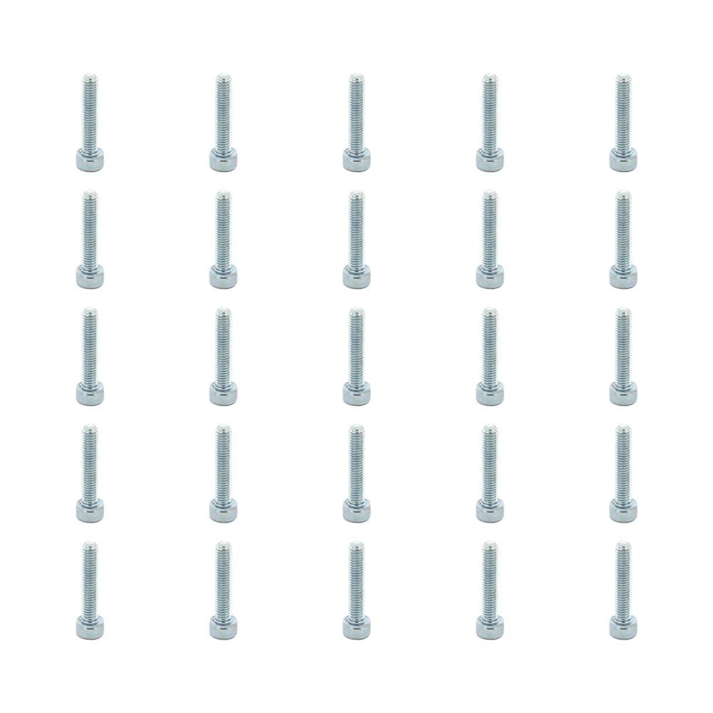 25 Pcs Head Cap Allen Screws M5x25mm Zinc Plated Motorcycle Industry Workshop