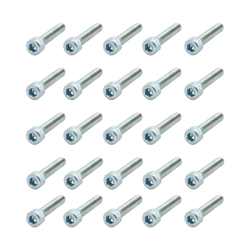 25 Pcs Head Cap Allen Screws M6x30mm Zinc Plated Motorcycle Industry Workshop