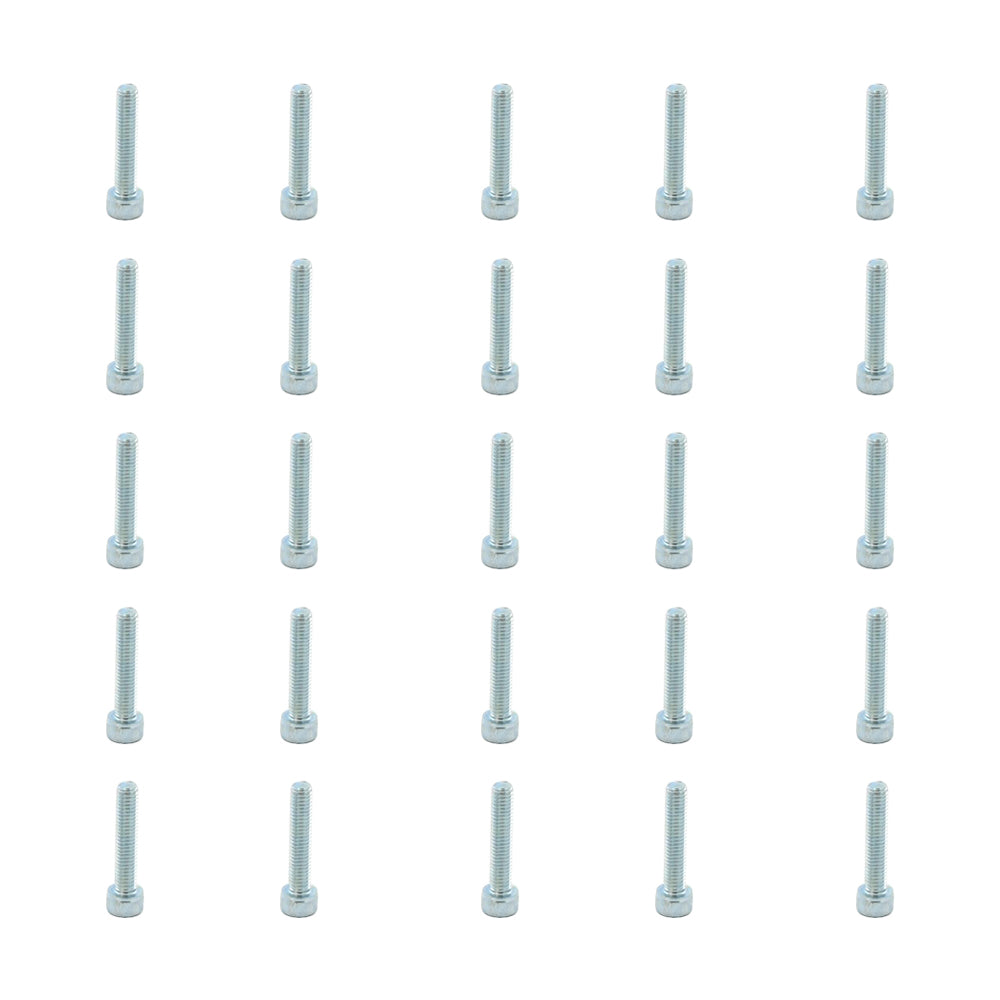 25 Pcs Head Cap Allen Screws M6x30mm Zinc Plated Motorcycle Industry Workshop