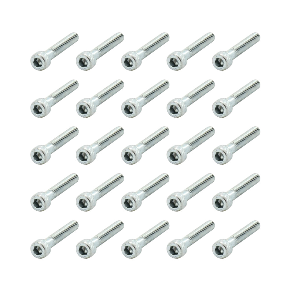 25 Pcs Head Cap Allen Screws M6x35mm Thread Pitch 1.00mm Zinc Plated Workshop