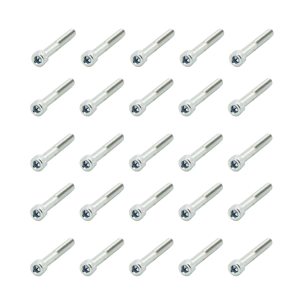 25 Pcs Head Cap Allen Screws M6x45mm Zinc Plated Motorcycle Industry Workshop