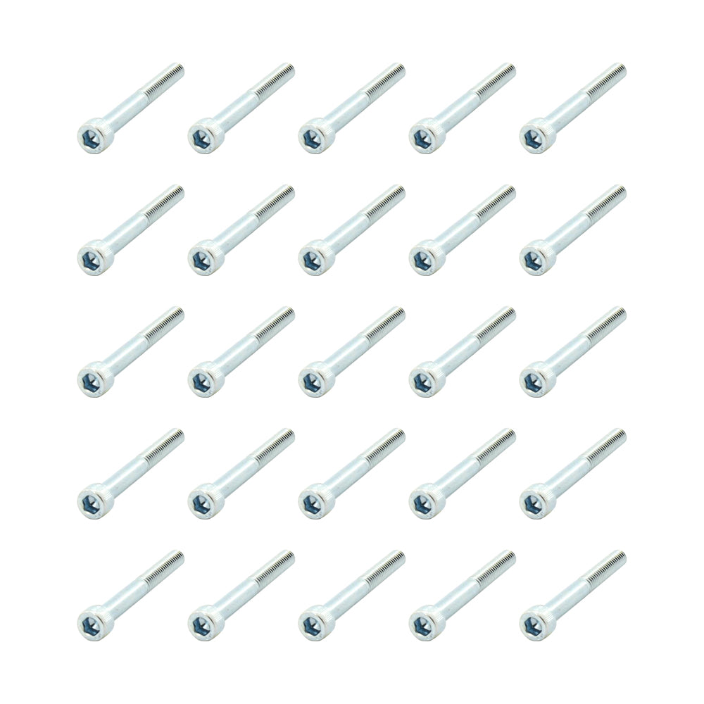 25 Pcs Head Cap Allen Screws M6x50mm Zinc Plated Motorcycle Industry Workshop