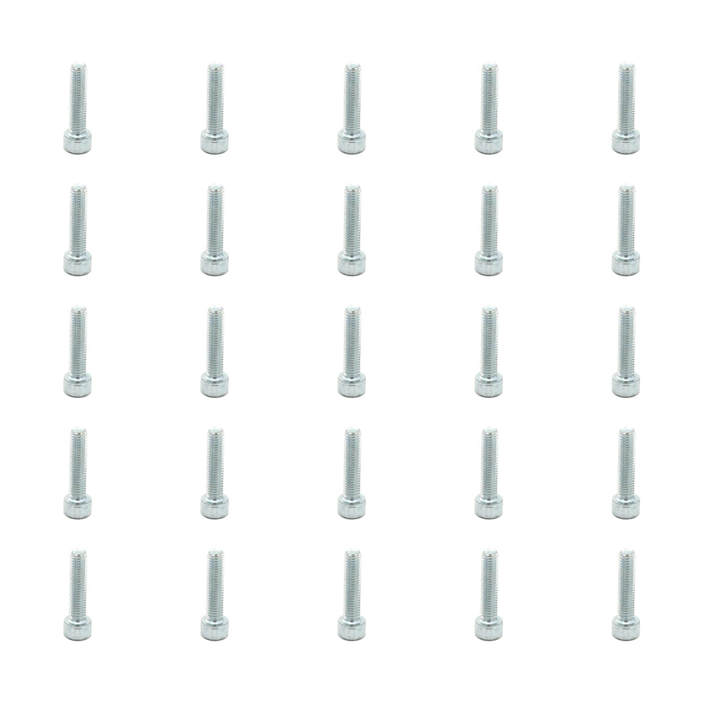 25 Pcs Head Cap Allen Screws M8x35mm Thread Pitch 1.25mm Zinc Plated Workshop