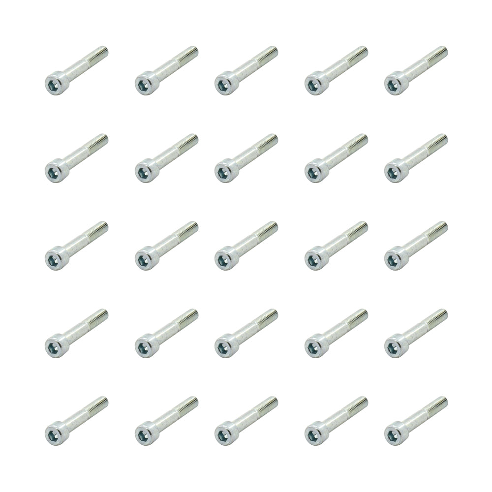 25 Pcs Head Cap Allen Screws M8x50mm Thread Pitch 1.25mm Zinc Plated Workshop