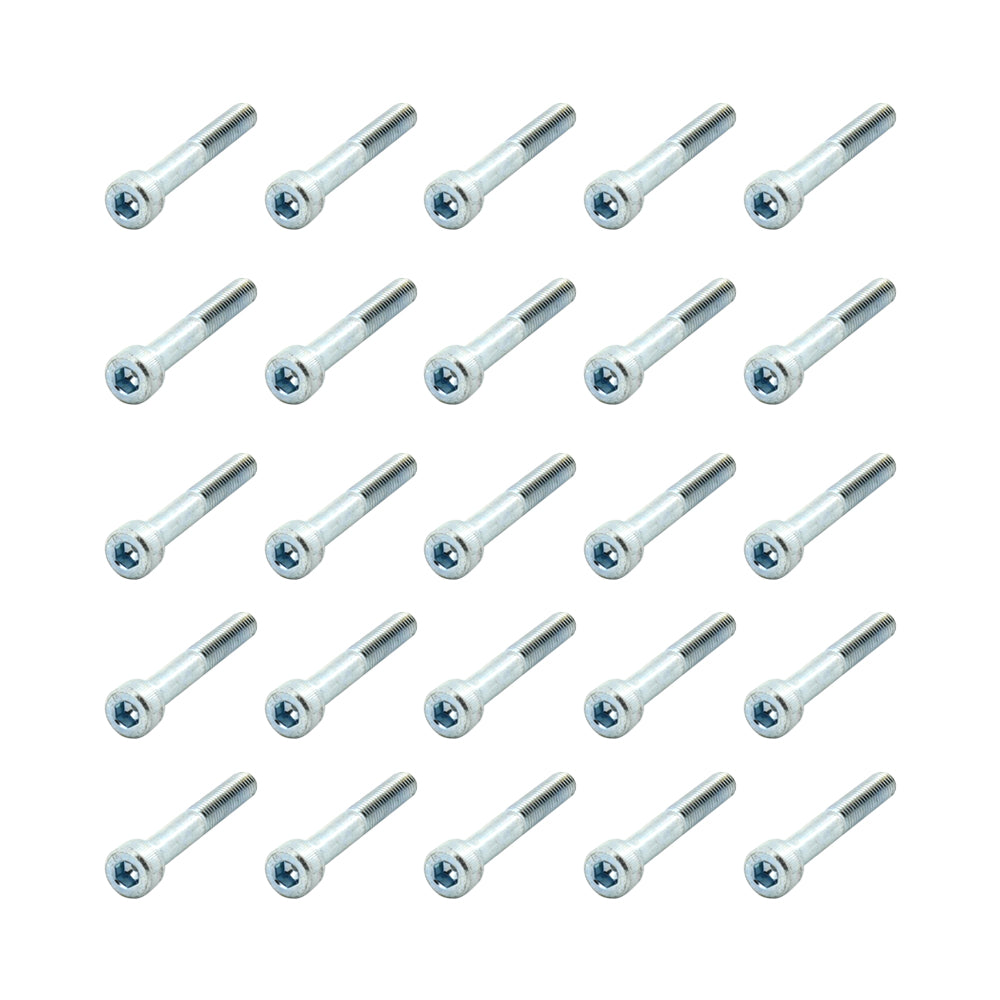25 Pcs Head Cap Allen Screws M8x55mm Zinc Plated Motorcycle Industry Workshop