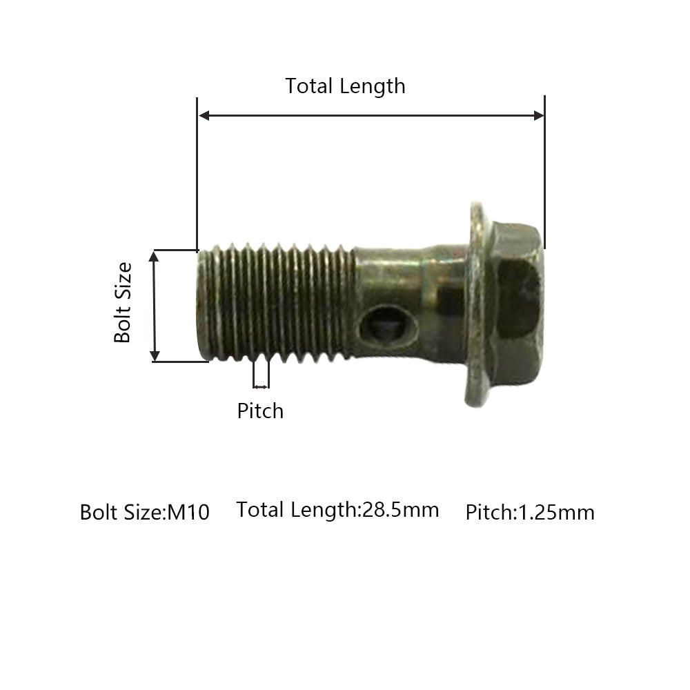 M10x1.25mm Banjo Bolt Suit MC2 110cc 125cc 250cc Pit Quad Dirt Bike ATV