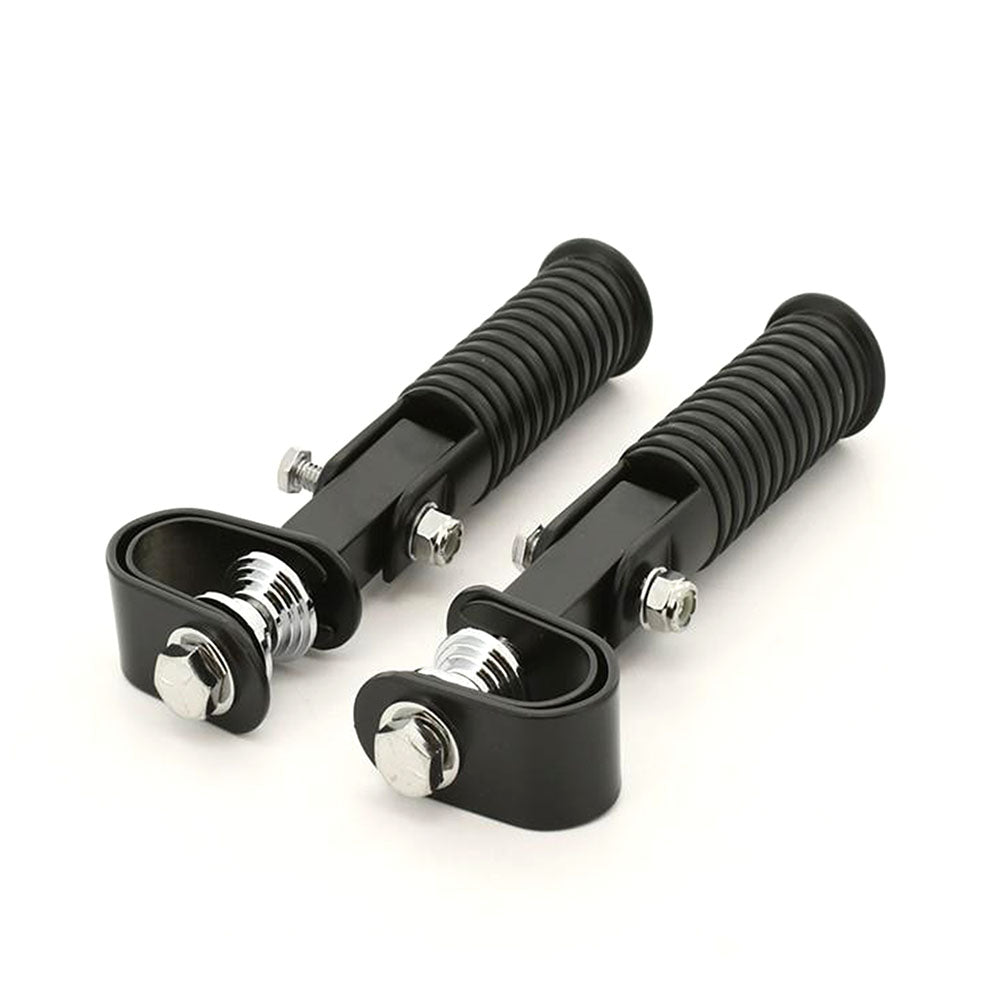 2Pcs O-Ring Clamp On Style Black Footpegs For Harley Motorcycle Highway Peg
