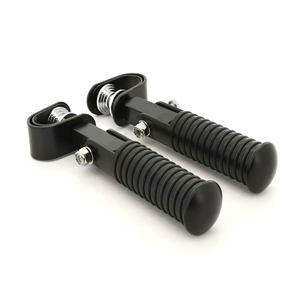 2Pcs O-Ring Clamp On Style Black Footpegs For Harley Motorcycle Highway Peg