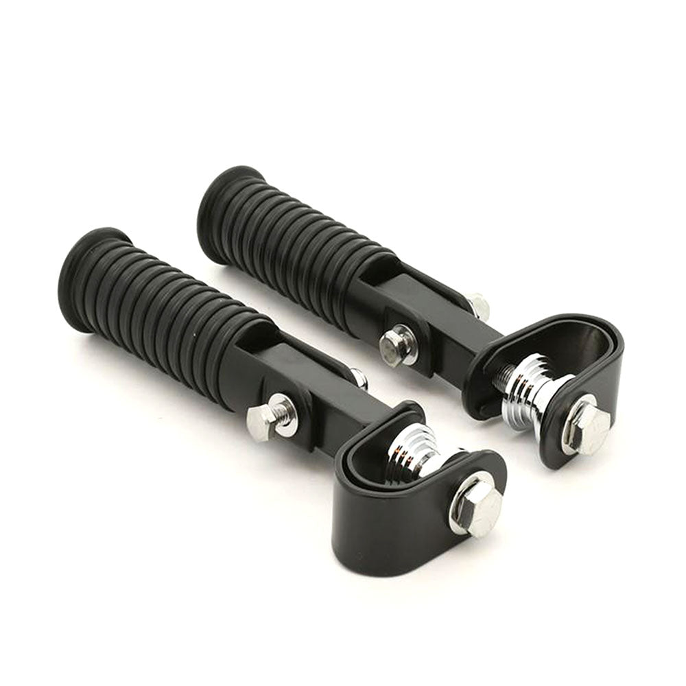 2Pcs O-Ring Clamp On Style Black Footpegs For Harley Motorcycle Highway Peg