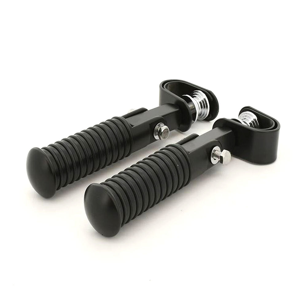 2Pcs O-Ring Clamp On Style Black Footpegs For Harley Motorcycle Highway Peg
