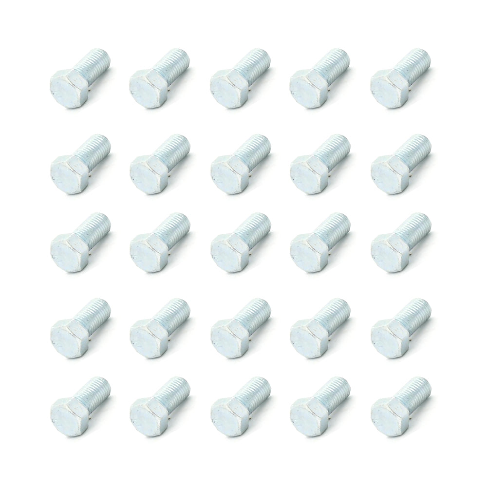 25 Pcs Hex Bolt Screws M10x20mm Metric Zinc Plated Motorcycle Industry Workshop