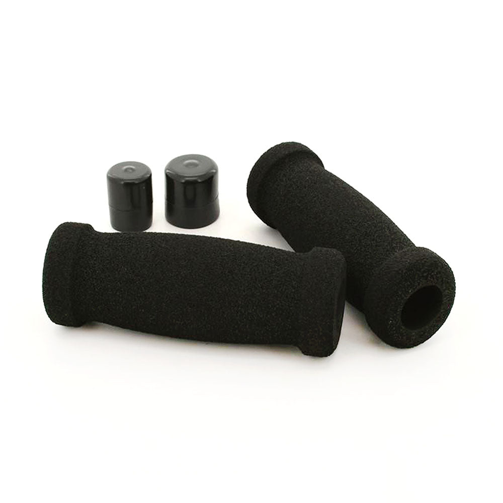 Pair Motorcycle Handlebar Open End Foam Grips For Honda Yamaha Suzuki Kawasaki