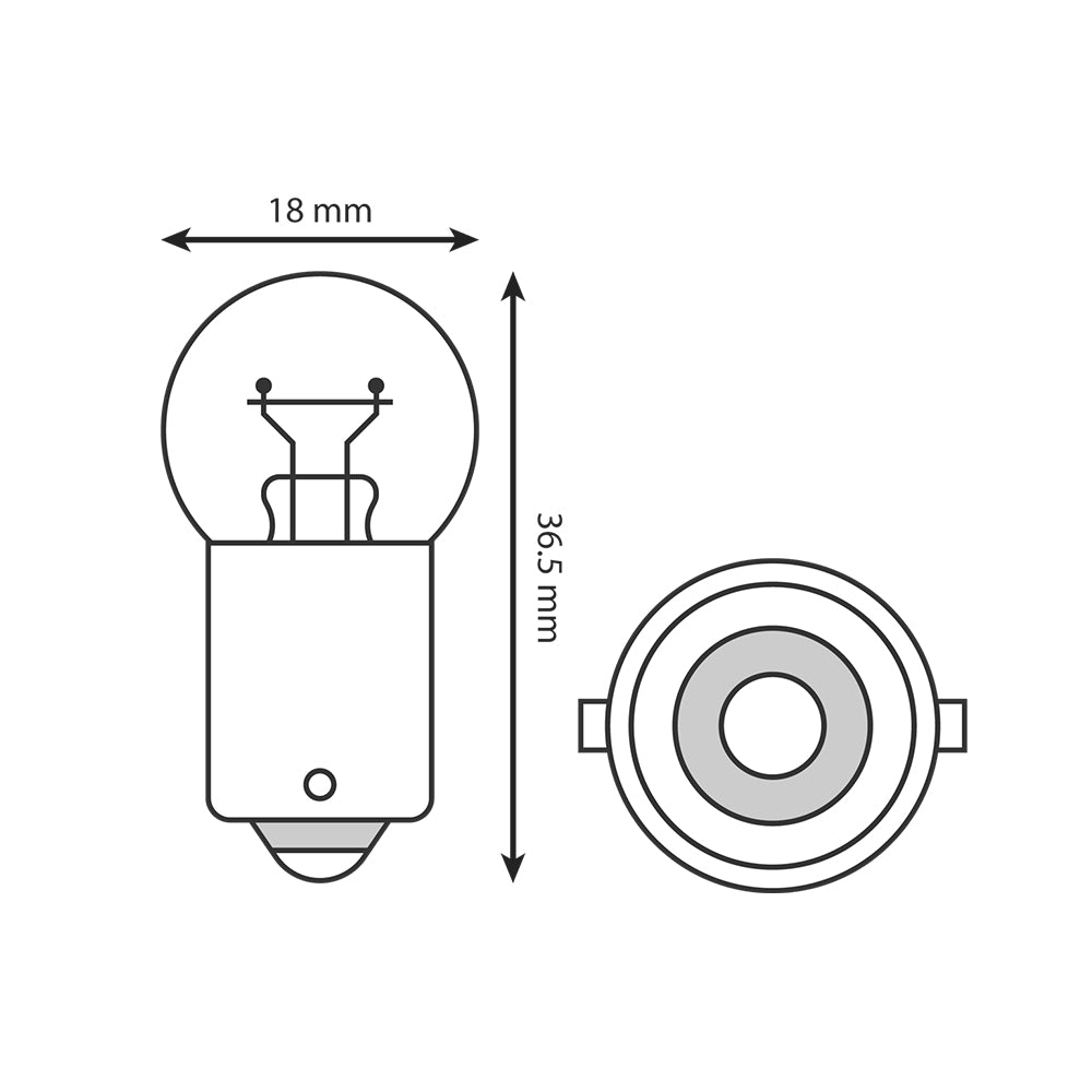 2Pcs Motorcycle Indicator Bulbs Small Head Clear 12V 15W