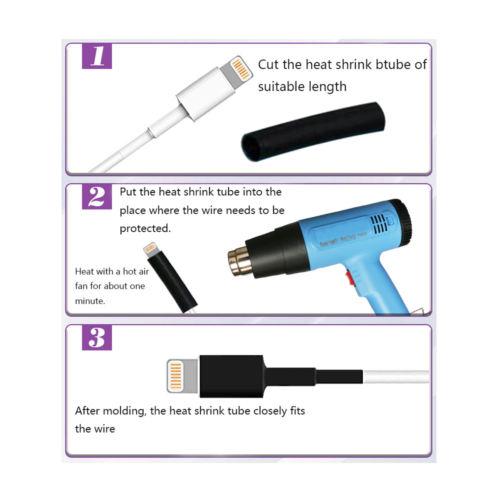 Thomas & Betts Heat Shrink Tube 7mm Tubing Insulation & Wire Sleeve Ratio 2:1