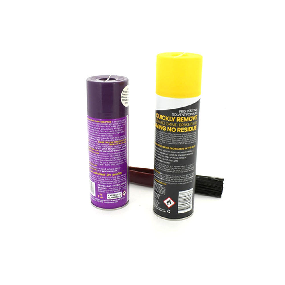 Motorcycle Service Kit 500g Chain Cleaner Aerosol Can + Chain Lube Aerosol 300g