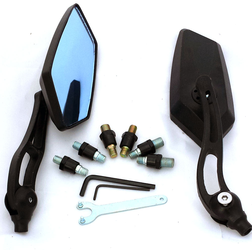 Full Aluminum Alloy Motorcycle Anti-Glare Rearview Adjustable Mirrors 8 &10mm Thread